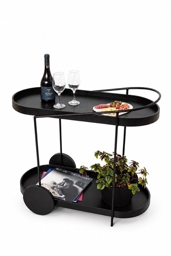 [Bar de madera y metal h:81 a:42 l:91] Bar Cart Raíces
